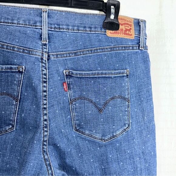 LEVI’S 31 Azure Blue Polka Dot 311 Shaping Skinny Stretch Jeans - Picture 11 of 16